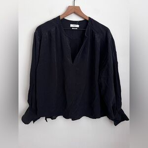 Isabel Marant Etoile black Silk blouse long sleeve V neck lightweight